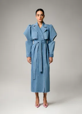 AQUA DENIM TRENCH