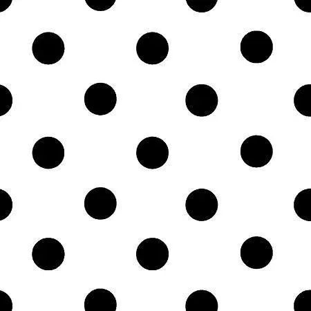 1 Inch Polk Dot Fabric / Poly Cotton Fabric / Black Dot on White