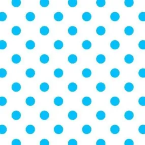 1 Inch Polk Dot Fabric / Poly Cotton Fabric / Blue Dot on White