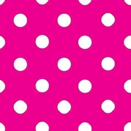 1 Inch Polk Dot Fabric / Poly Cotton Fabric / White Dot on Fuchsia