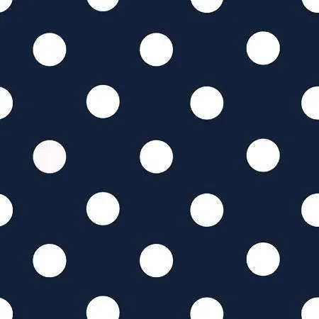 1 Inch Polk Dot Fabric / Poly Cotton Fabric / White Dot on Navy