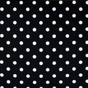 1 Inch Polka Dot Fabric / Poly Cotton Fabric / White Dot on Black