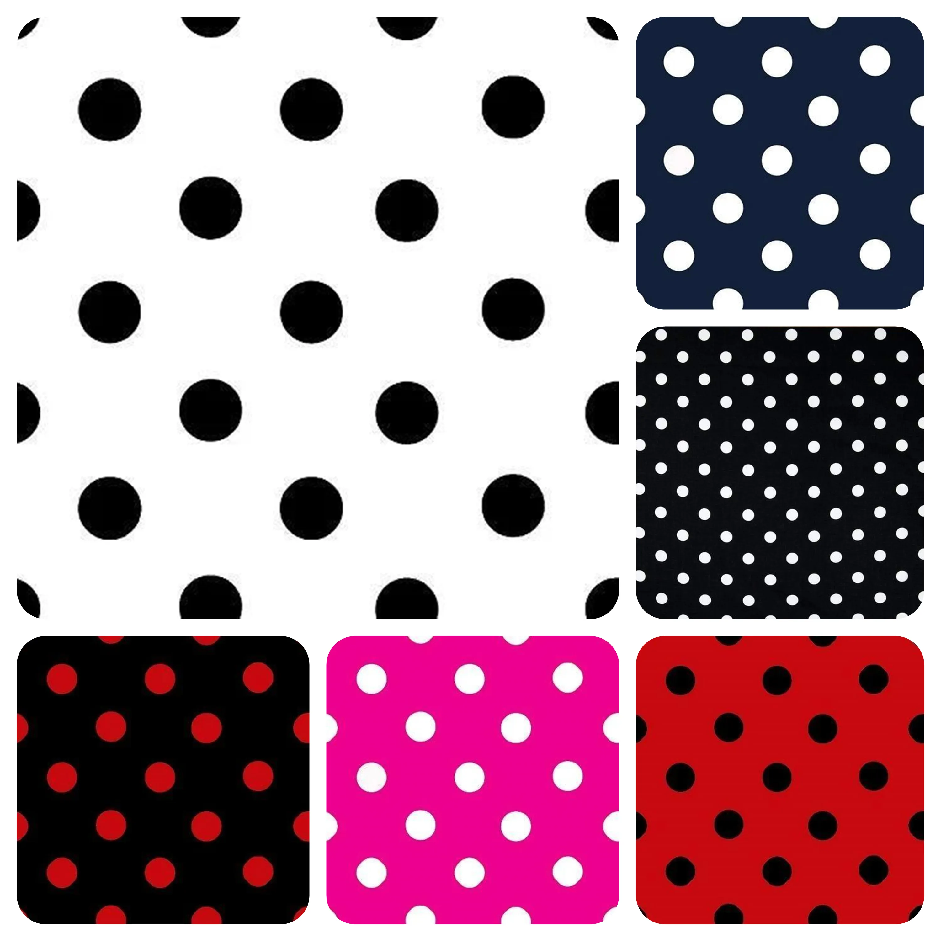 1-Inch Polka Dot/Spot Poly Cotton Fabric By The Yard