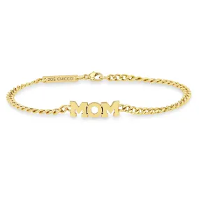 14k 3 Letter Small Curb Chain Bracelet