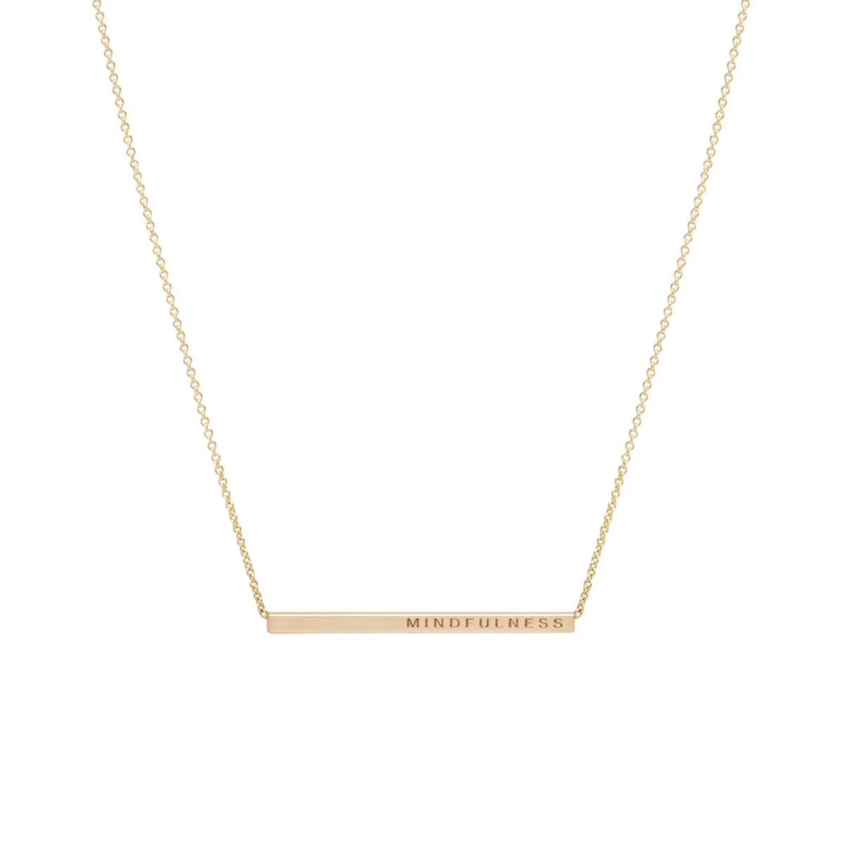 14k Engraved Thin ID Bar Necklace with Diamond