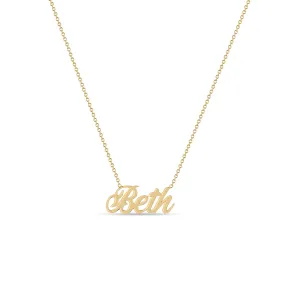 14k Gold Script Letter Custom Name Necklace