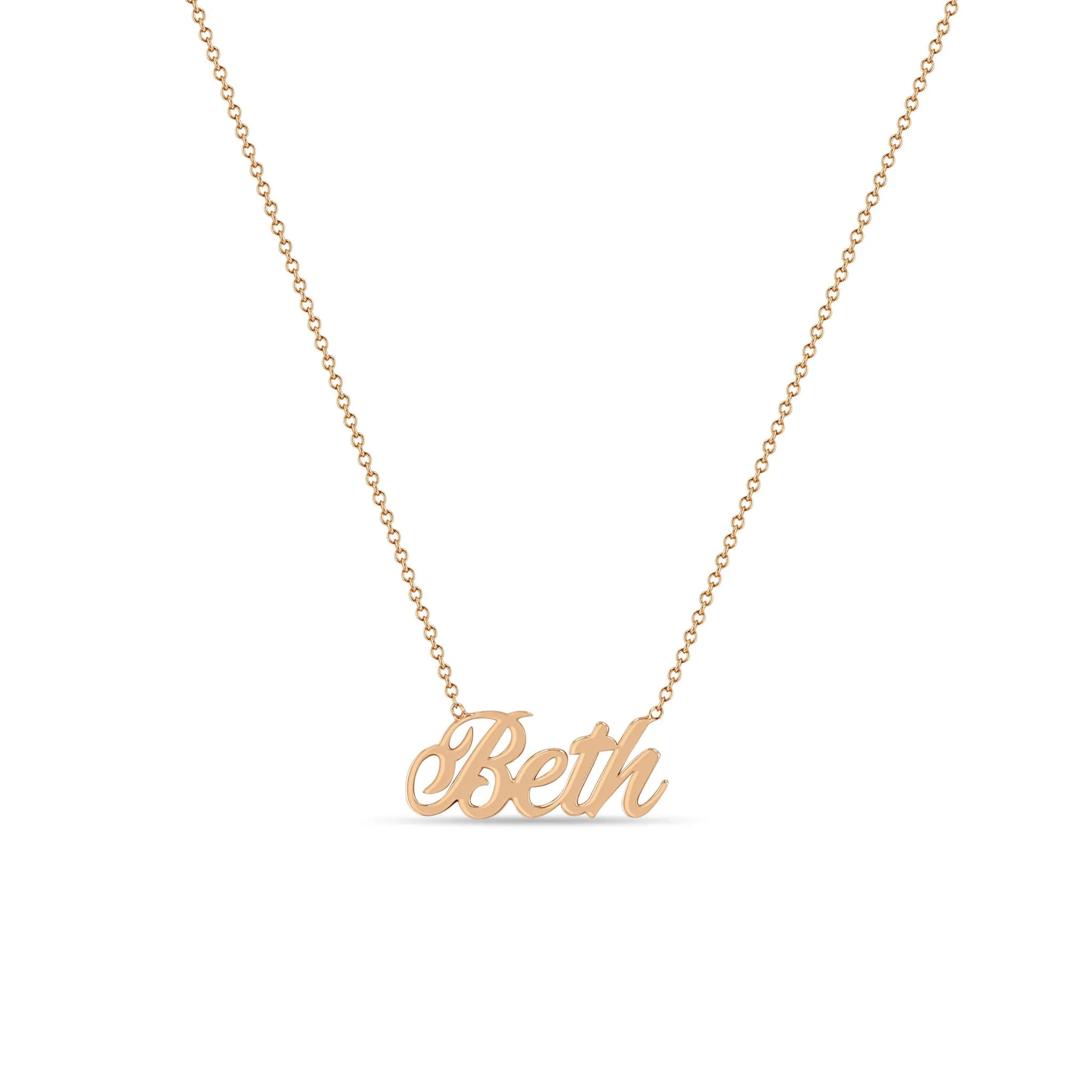 14k Gold Script Letter Custom Name Necklace