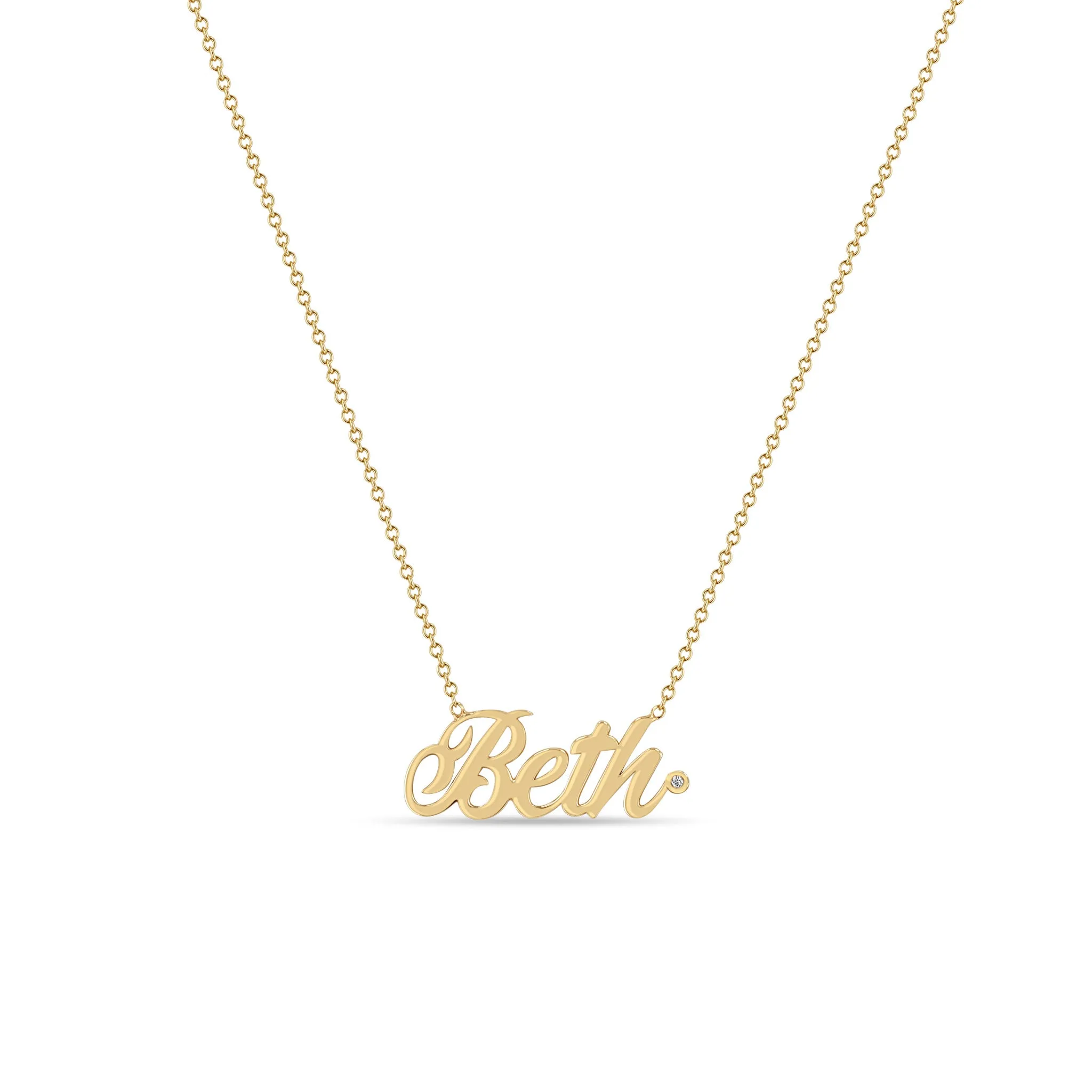 14k Gold Script Letter Custom Name Necklace