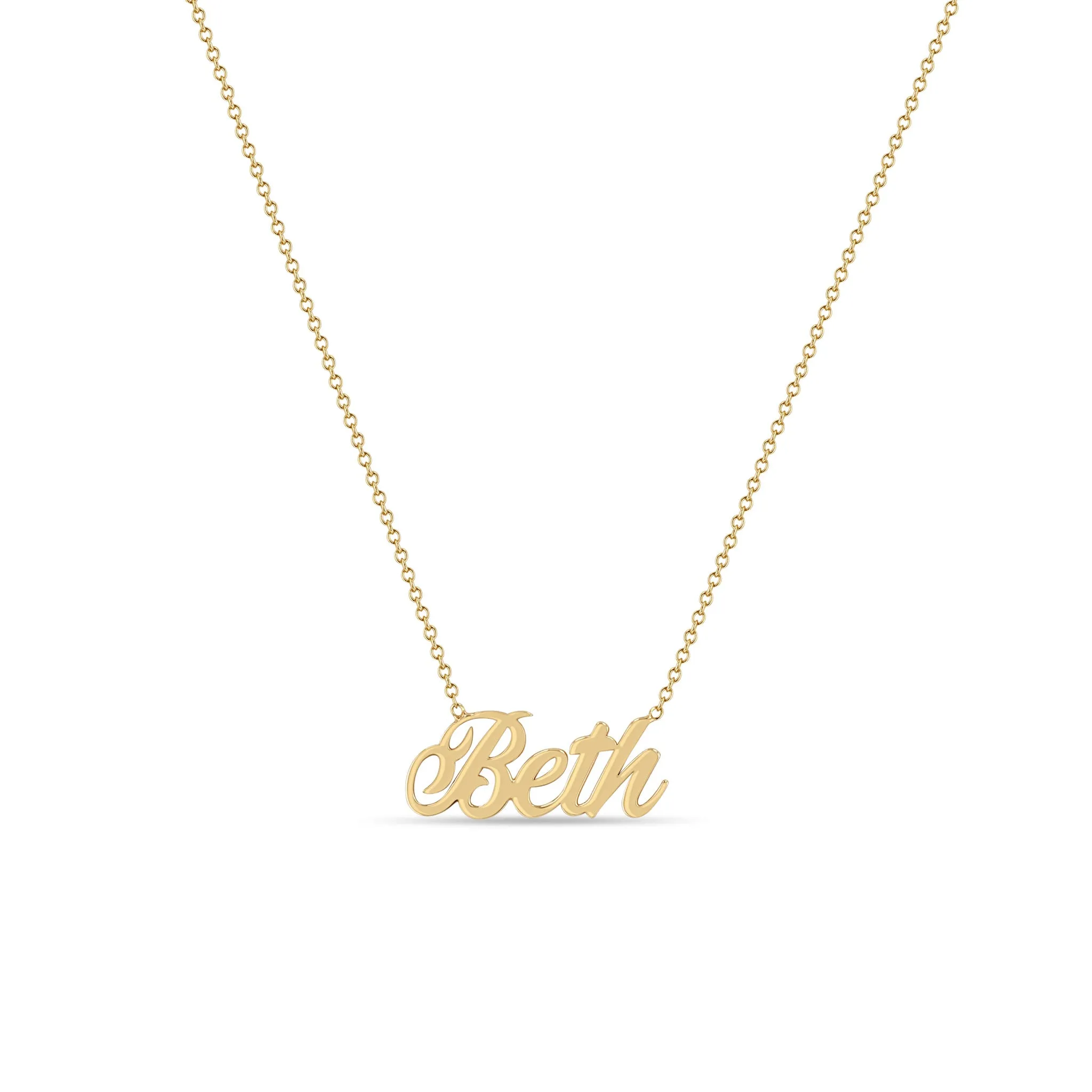 14k Gold Script Letter Custom Name Necklace