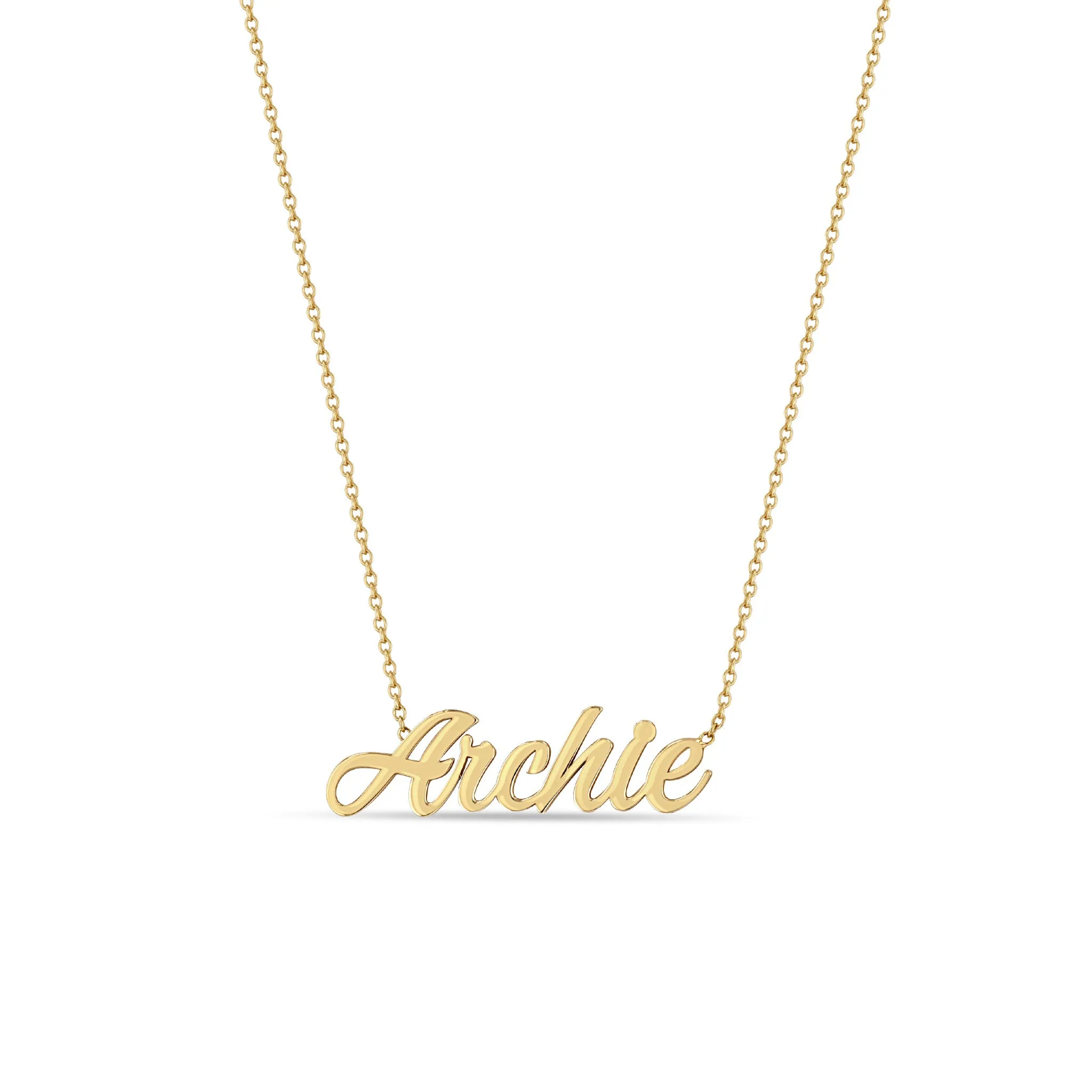 14k Gold Script Letter Custom Name Necklace