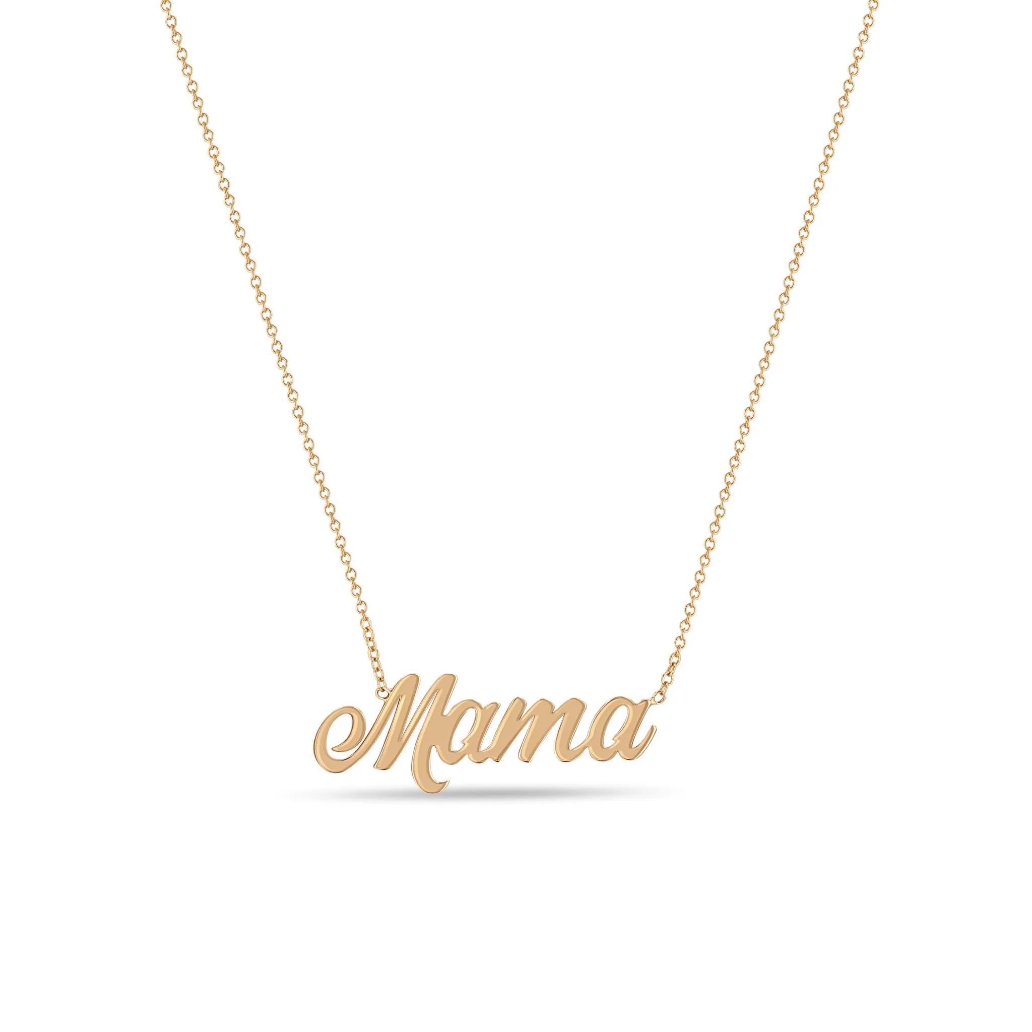 14k Gold Script Letter Mama Necklace