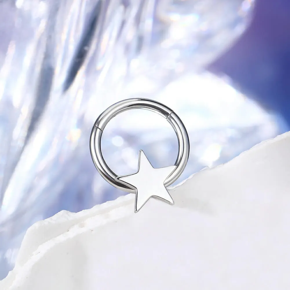 16G Star Shape Hinged Septum Ring