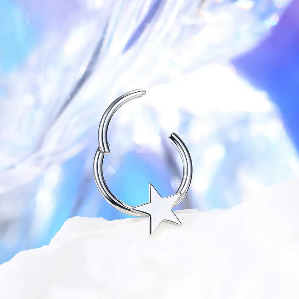 16G Star Shape Hinged Septum Ring