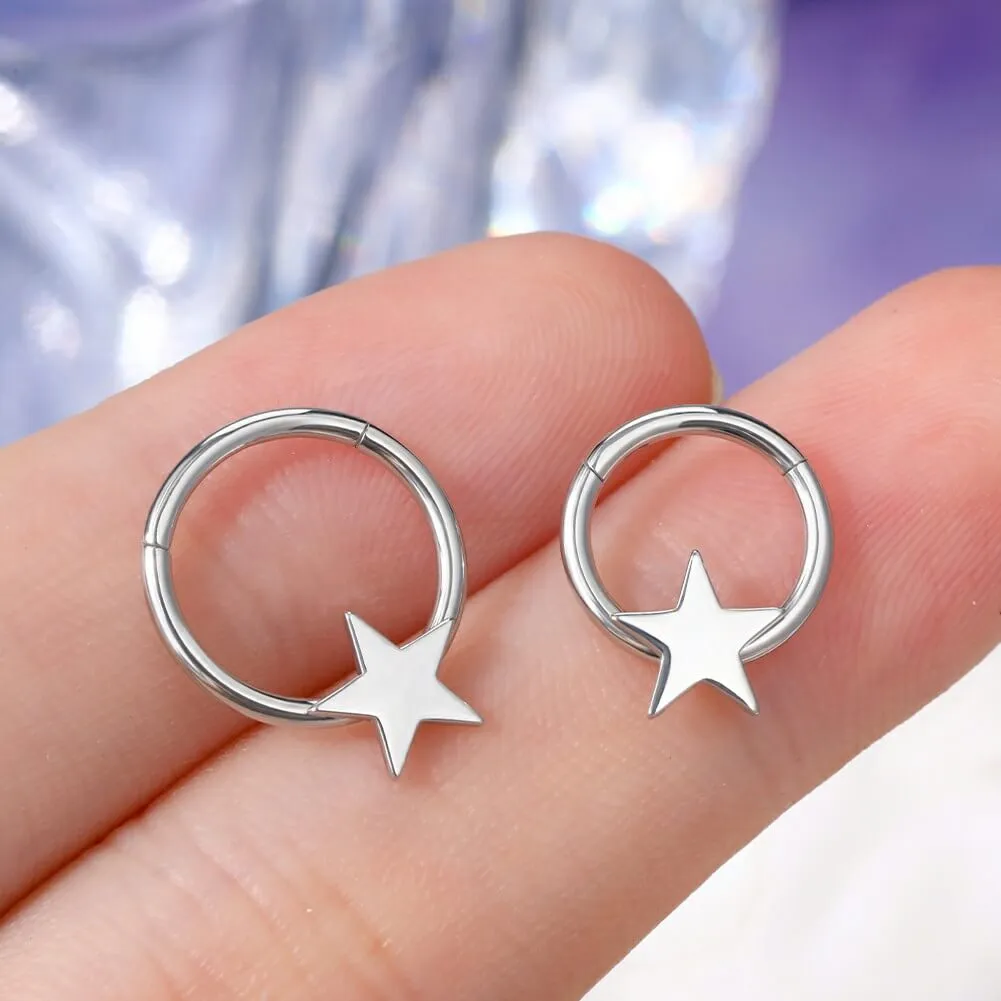 16G Star Shape Hinged Septum Ring