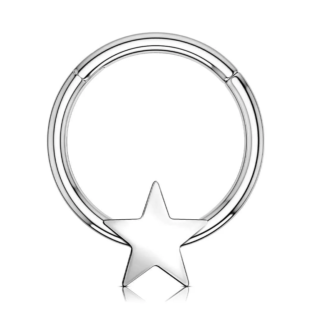 16G Star Shape Hinged Septum Ring