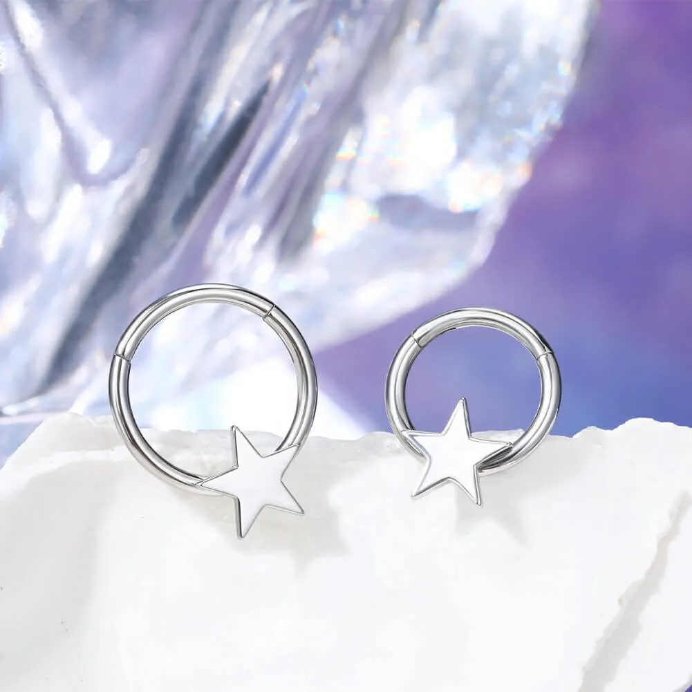 16G Star Shape Hinged Septum Ring