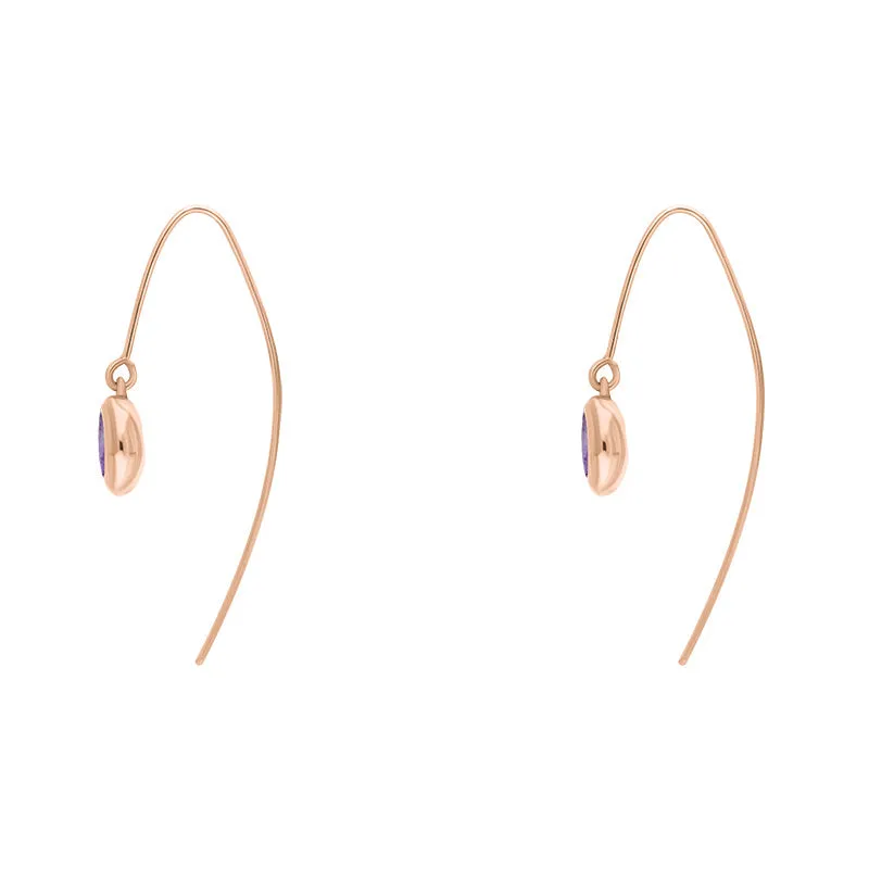 18ct Rose Gold Blue John Star Disc Drop Earrings