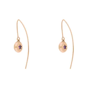 18ct Rose Gold Blue John Star Disc Drop Earrings