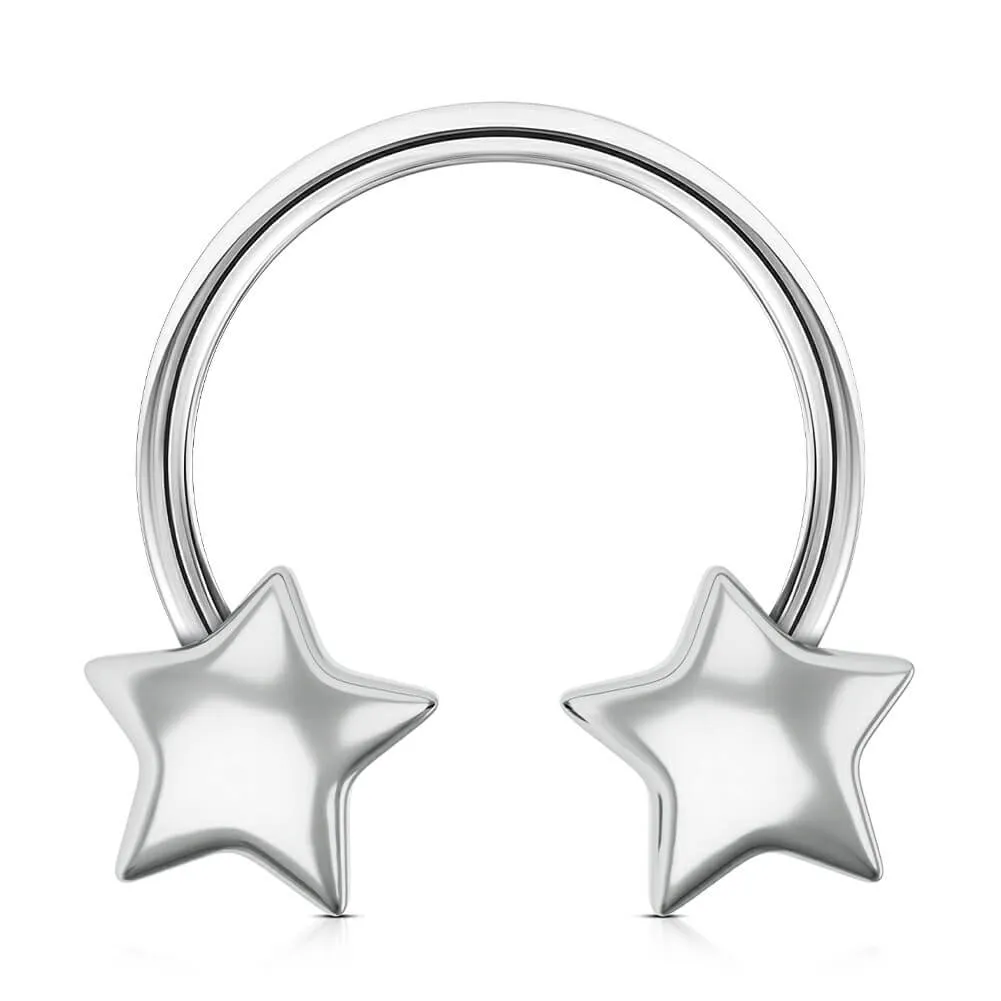 18G 3D Star Shaped Horseshoe Ring