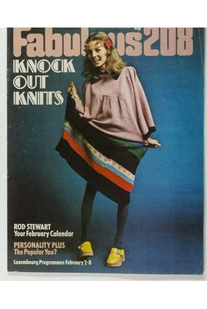 1974 Alice Pollock Documented Colorful Wool Knit Bohemian Sweater Dress