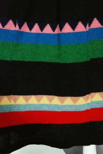 1974 Alice Pollock Documented Colorful Wool Knit Bohemian Sweater Dress