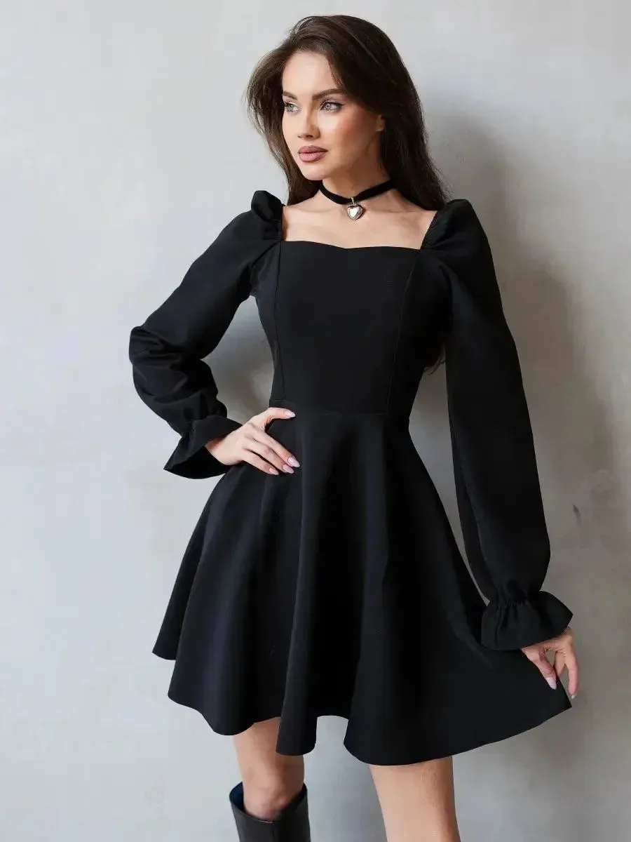 2024 Elegant Black Commuting Autumn Sexy Long Sleeve Bodycon Fashion Chic Dress