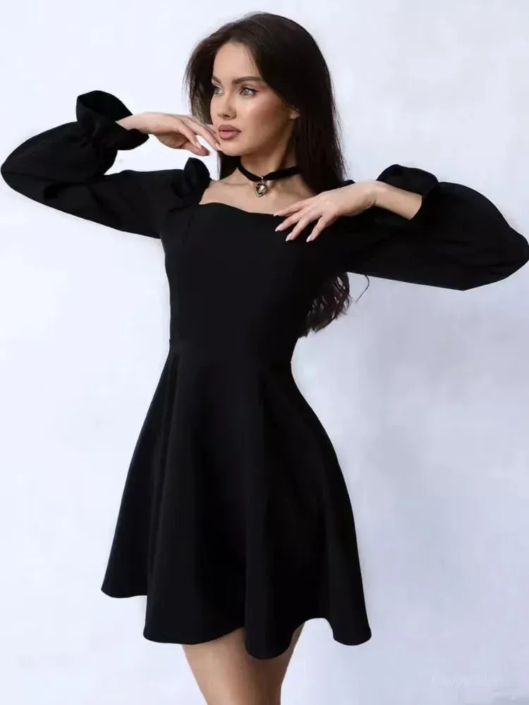 2024 Elegant Black Commuting Autumn Sexy Long Sleeve Bodycon Fashion Chic Dress