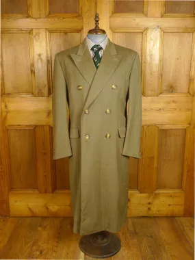 24/0964 vintage turnbull & asser full-length venetian wool d/b covert coat overcoat 44 regular