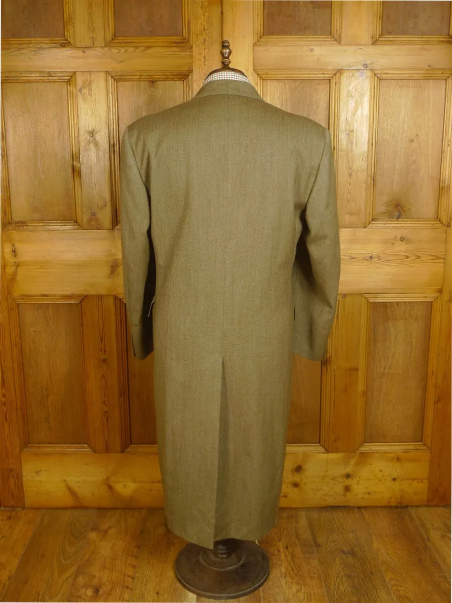 24/0964 vintage turnbull & asser full-length venetian wool d/b covert coat overcoat 44 regular