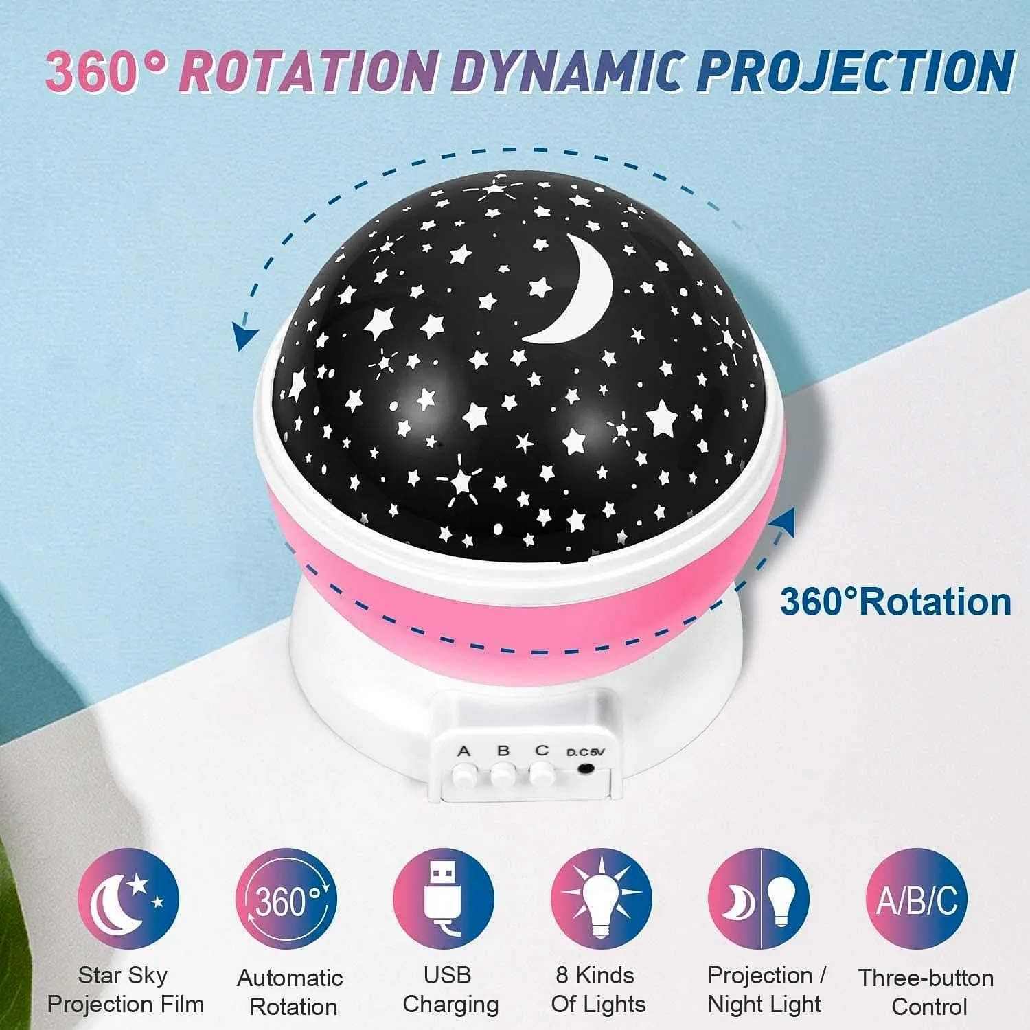 360 Degree Moon Star Cosmic Dreamscape Projector