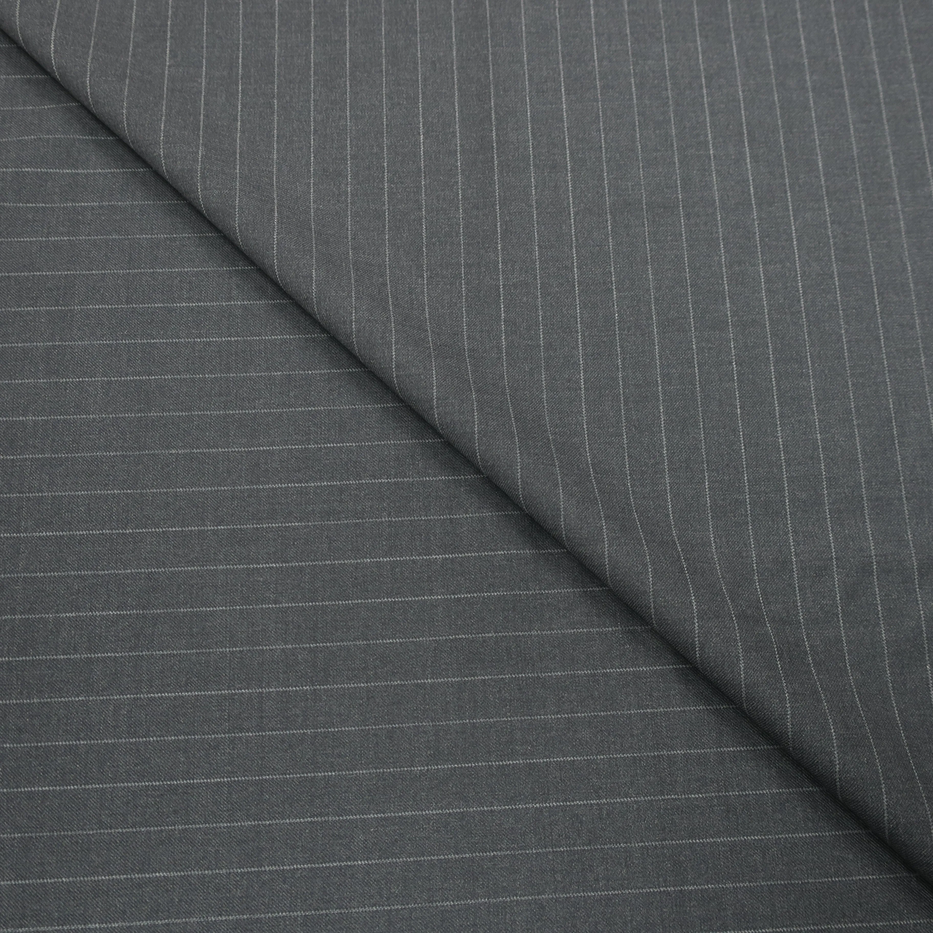 4 YDS Charcoal Gray Pinstripe Wool Loro Piana Fabric