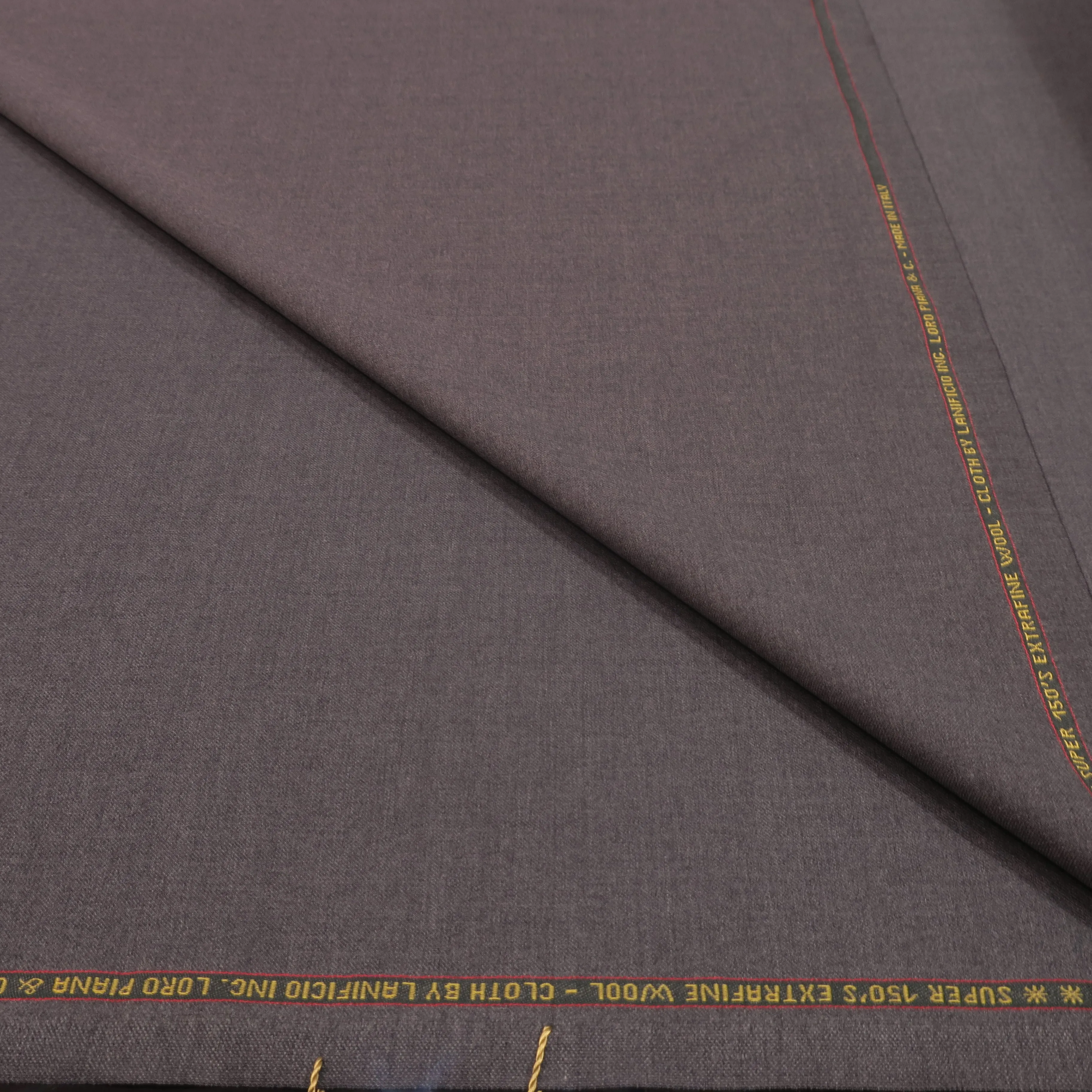 4 YDS Gunsmoke Gray Crosshatch Wool Loro Piana Fabric