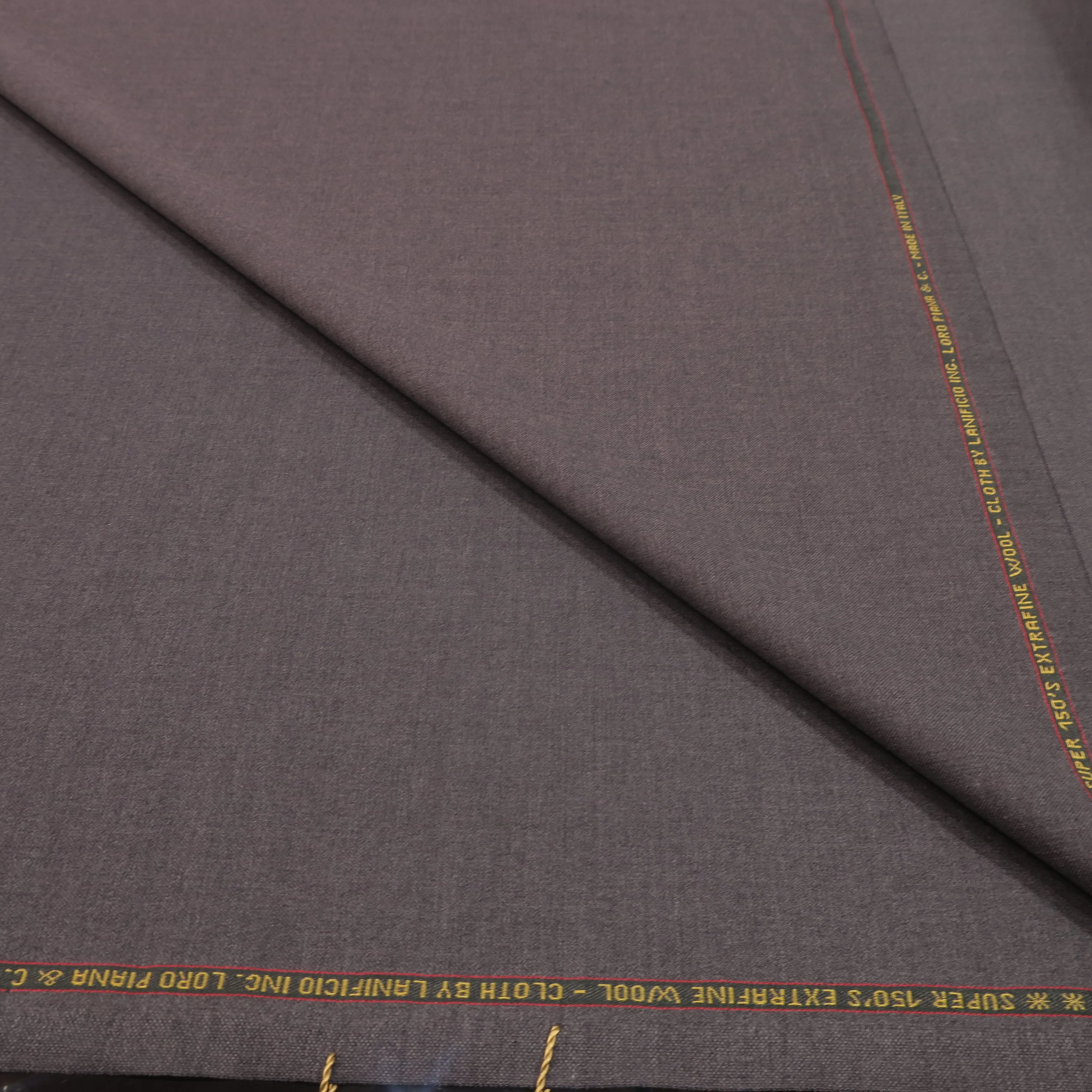 4 YDS Gunsmoke Gray Crosshatch Wool Loro Piana Fabric