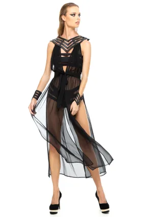 5D x Stellar Dust Chevron Cage Dress - silk