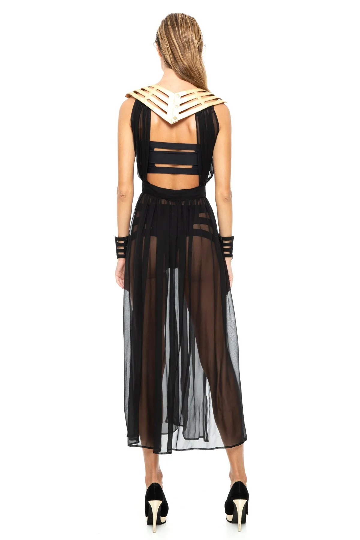 5D x Stellar Dust Chevron Cage Dress - silk