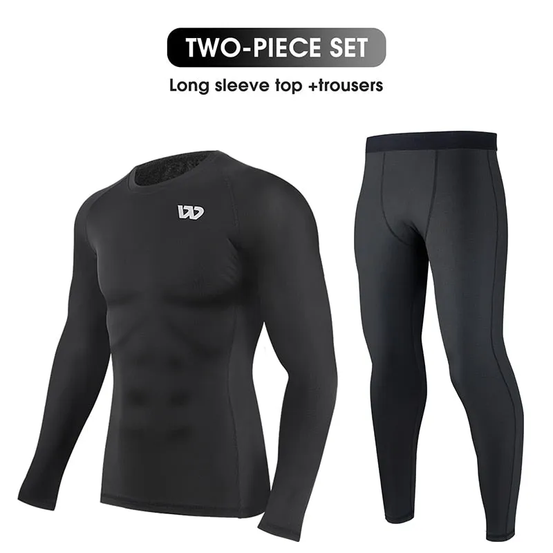 5Pcs Sport Suits Men's Compression Pants Shirt Top Long Sleeve Jacket Athletic Sets Gym Clothing Mens Workout