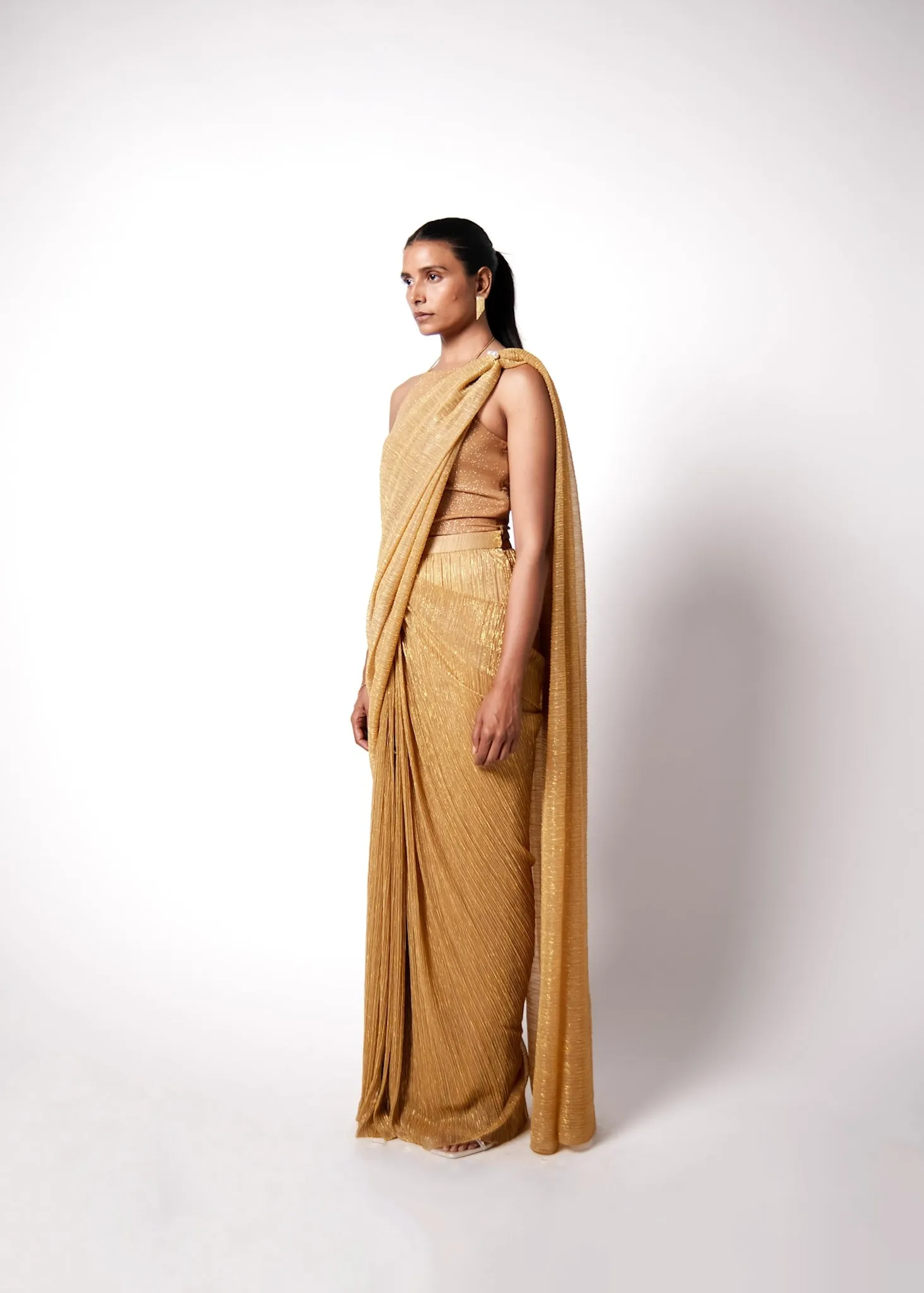 A Line Halter Top with EZ Sari