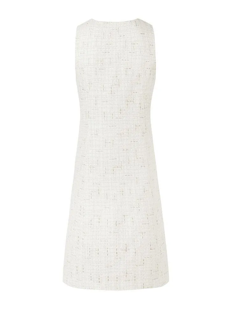 A-Line Sleeveless Tweed Dress