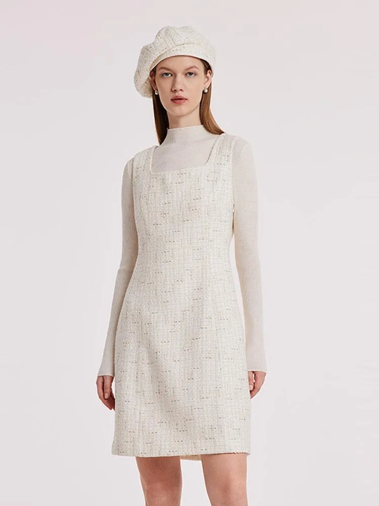 A-Line Sleeveless Tweed Dress