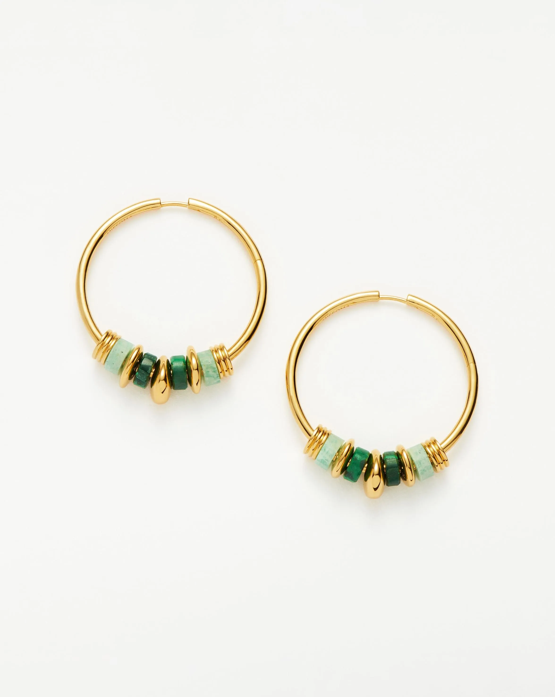 Abacus Beaded Large Charm Hoop Earrings | 18ct Recycled Gold Vermeil on Recycled Sterling Silver