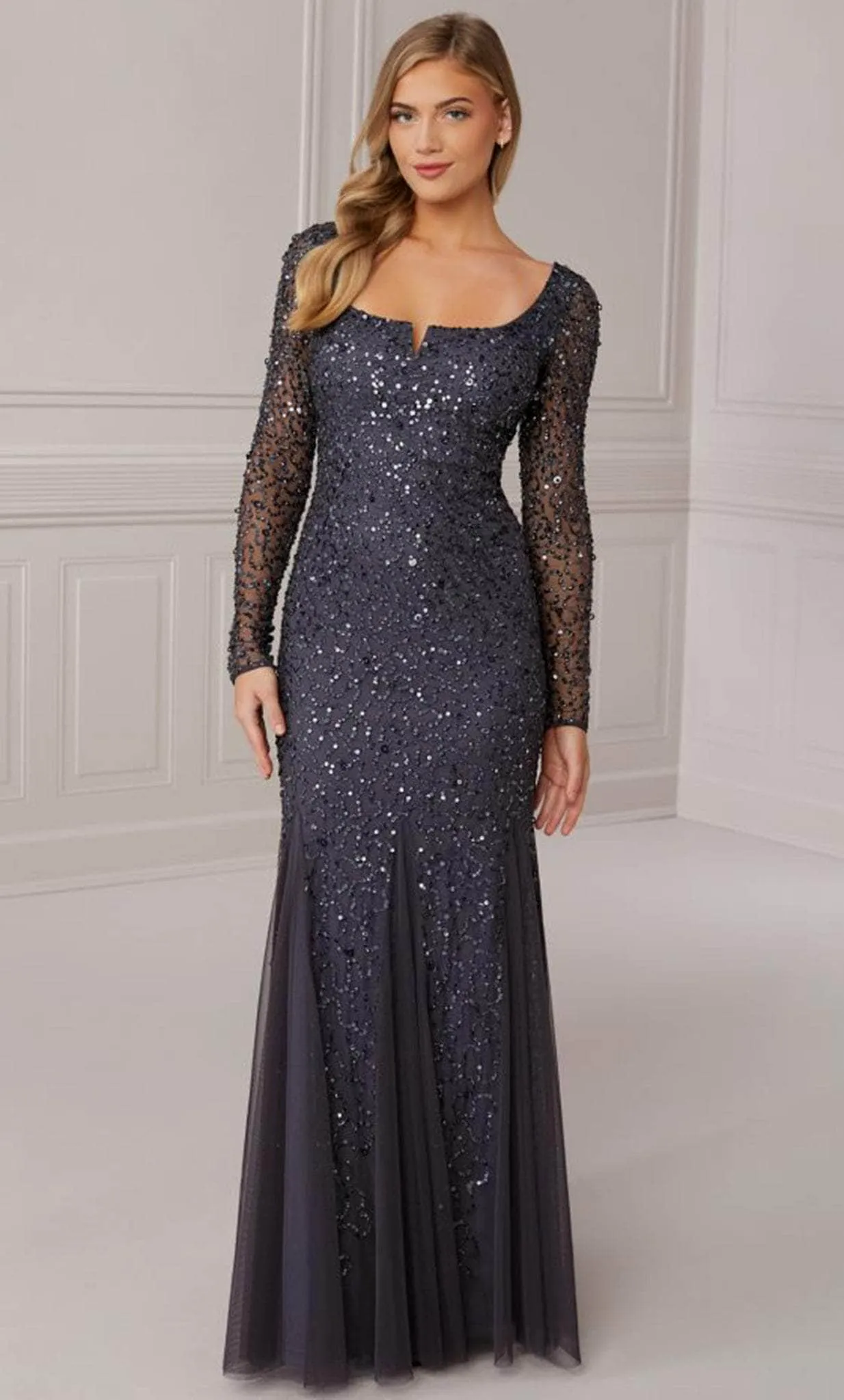 Adrianna Papell Platinum 40420 - Scoop Neck Gown