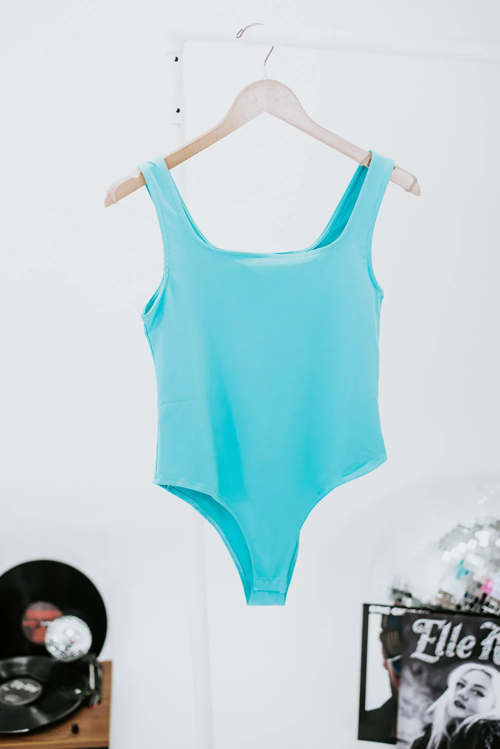 Afterglow Basic Bodysuit, Mint Blue