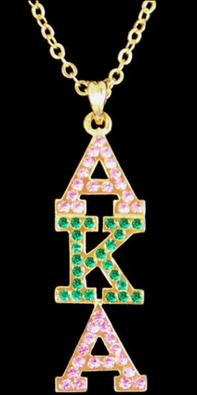 AKA Gold Crystal Letter Pendant