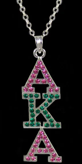 AKA Silver Crystal Letter Pendant