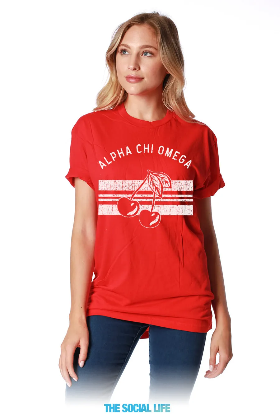 Alpha Chi Omega Vintage Cherry Tee