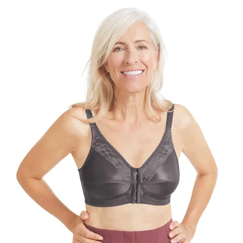 Amoena Nancy Front-Closure Mastectomy Bra Dark Grey