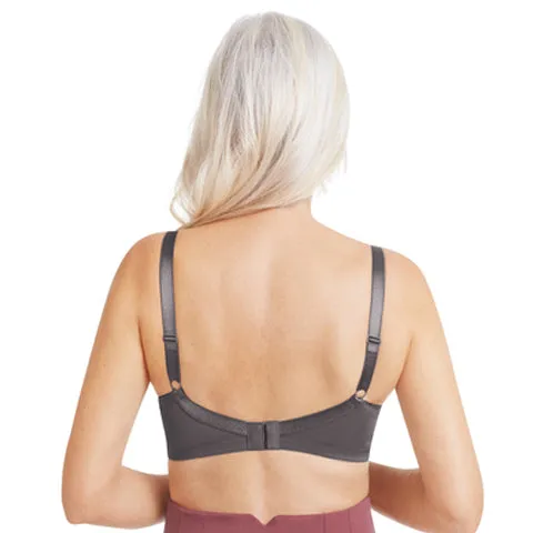 Amoena Nancy Front-Closure Mastectomy Bra Dark Grey