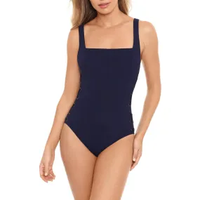 Amoressa by Miraclesuit Bondi Moonraker Lace up Sides One-Piece Swimsuit