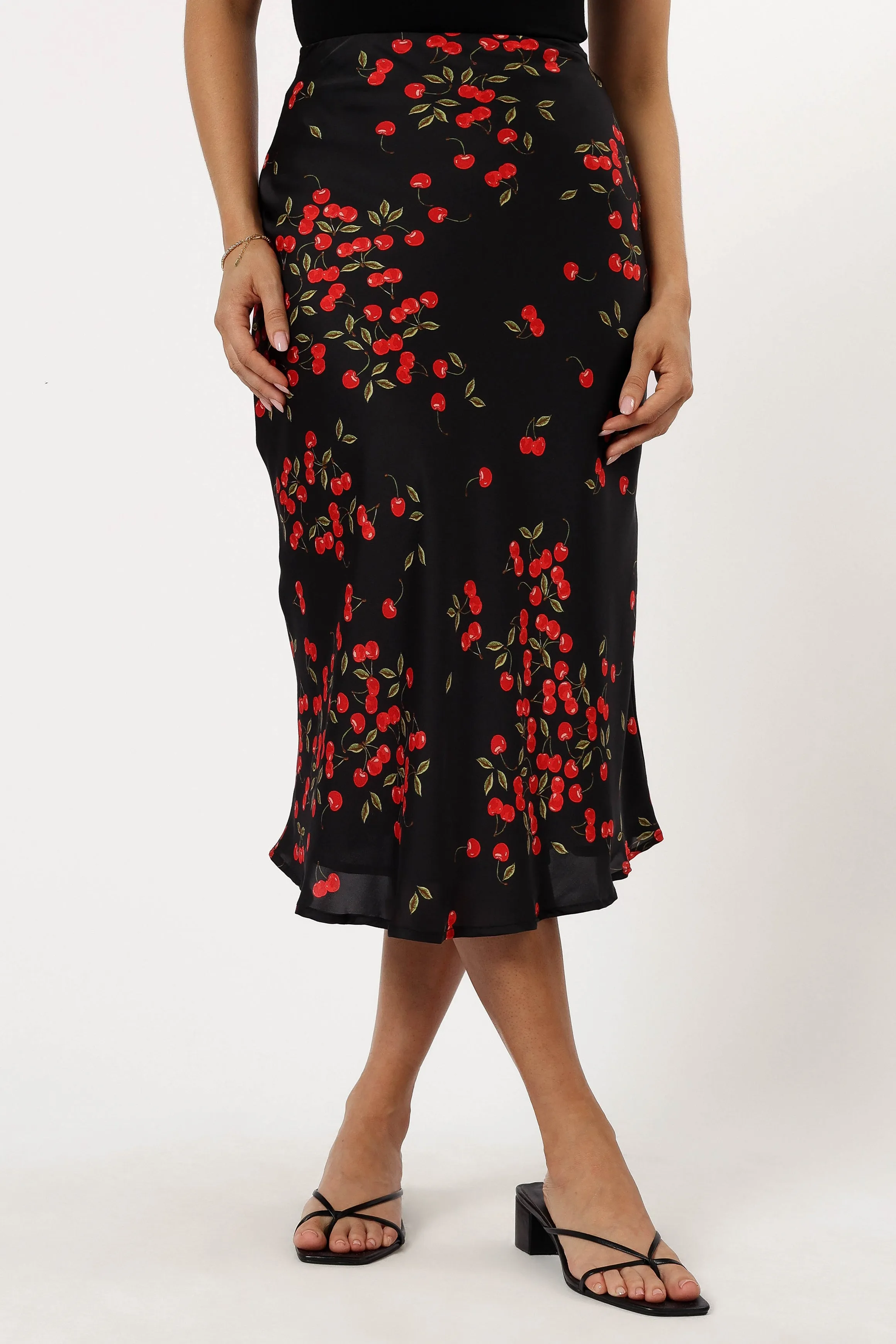 Annia Midi Skirt - Cherry