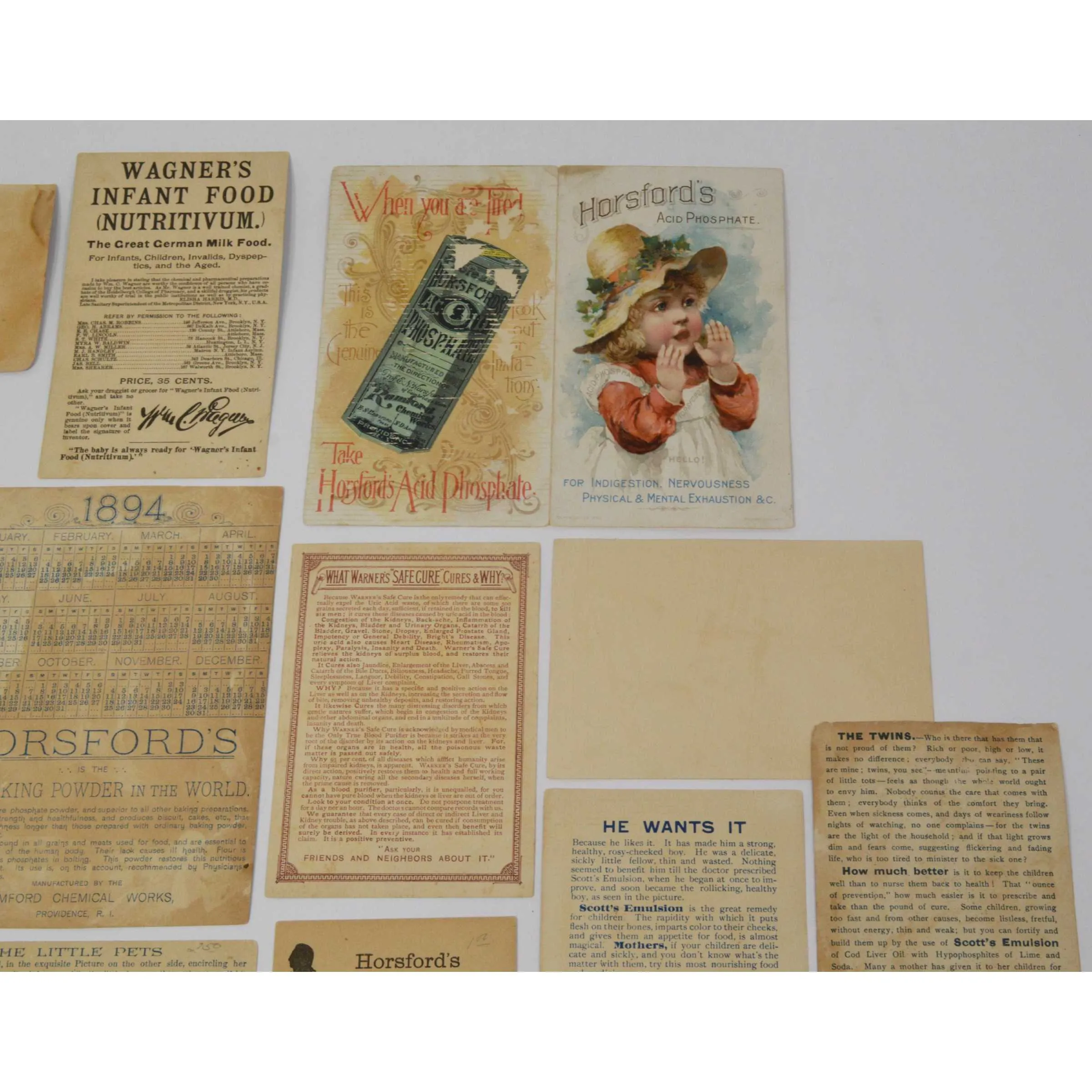 Antique Advertising TRADE CARD Lot of 21 QUACK CURES/MEDICINE Browns CARTERS   !